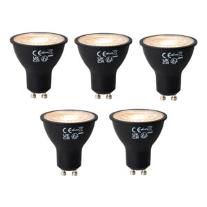 5 darabos GU10 3 lépésben dimmelhető LED izzókészlet fekete 6W 4300 lm 2000 - 6000K