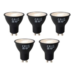 5 darabos GU10 dimmelhető LED izzókészlet fekete 6W 450 lm 3000K