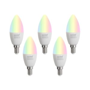 5 darabos Smart E14 LED izzókészlet C37 Opál RGBW 4