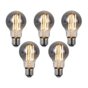 5 db Okos E27 Dimmelhető LED Izzó A60 Füst 4.9W 150lm 1800K