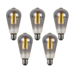 5 db Okos E27 Dimmelhető LED Izzó ST64 Füst 4.9W 150lm 1800K