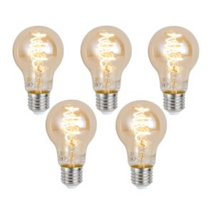 5 db Okos E27 szabályozható LED izzó A60 borostyán 4