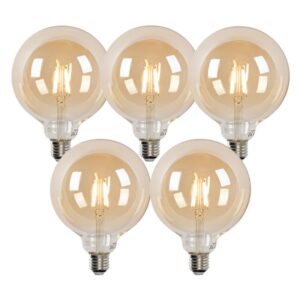 5 db-os okos E27 LED izzó szett G125 arany 4