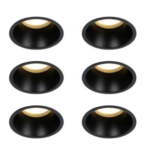 6 db fekete GU10 beépíthető spotlámpa szett 70 mm IP44 - Dept