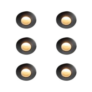 6 darabos modern fekete süllyesztett spotlámpa készlet IP44 - Gap