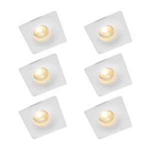 6 darabos süllyesztett spotlámpa készlet fehér 12 cm kerek - Gypsy Stucco