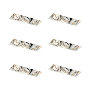 6 darabos süllyesztett spotlámpa szett fehér GU10 AR70 Trimless 3-Lights - Oneon