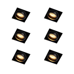 6 darabos süllyesztett spotlámpa készlet fekete