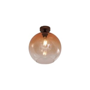 Art Deco mennyezeti lámpa sötét bronz színben borostyán üveggel - Sandra