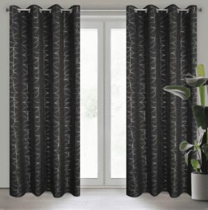 Elegáns függöny finom mintával - fekete Szélesség: 140 cm | Hossza: 250 cm