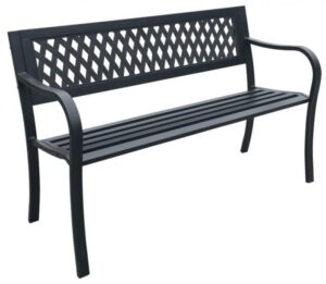 Kényelmes kerti pad 125 x 53 x 77 cm - fekete
