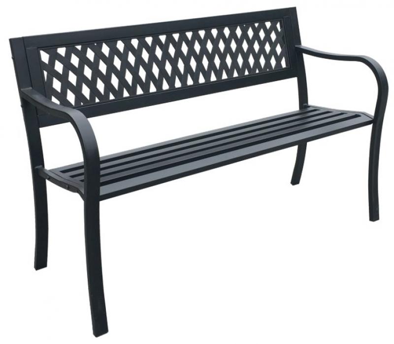 Kényelmes Kerti Pad 125 X 53 X 77 Cm - Fekete