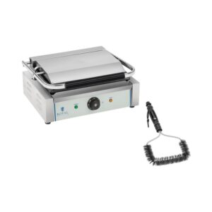 Kontakt grill és grillkefe készlet - 2.200 W - bordázott tető | Royal Catering