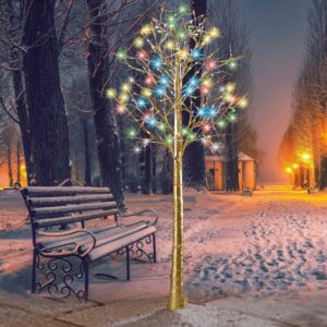 Led Dekorációs Fa „Nyírfa”  Magasság 2 M Szúrható Tüskével