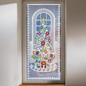 Led-Es Ajtófüggöny Karácsonyfa  76 X 55 X 4