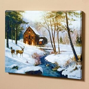 Led-Es Kép &Quot;Gímszarvas A Pataknál&Quot;  40 X 30 Cm