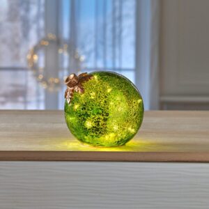 Led Üveggömb Hópehely Zöld Ø 15 Cm