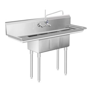 Mosogató asztal- 3 medence - 50 x 150 x 110 cm | Royal Catering