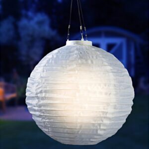 Napelemes Lampion Fehér Színben Fehér Ø 25 Cm