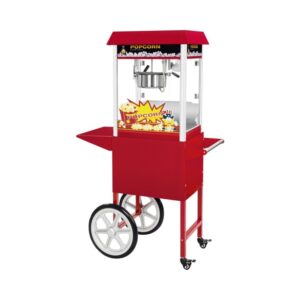 Pop-corn készítő gép kocsival készlet - 1.495W - retró kialakítás - piros | Royal Catering