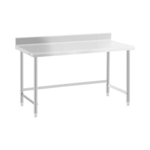 Rozsdamentes acél munkaasztal - ECO - 150 x 70 cm - 93 kg - hátsó perem - Royal Catering