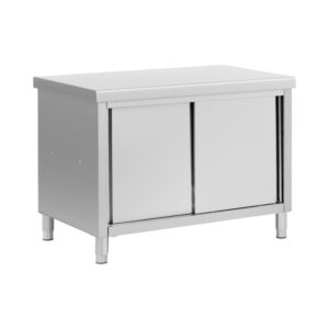Rozsdamentes acél munkapult átadónyílással - ECO - 120 x 70 cm - 500 kg - Royal Catering