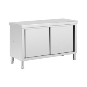 Rozsdamentes acél munkapult átadónyílással - ECO - 140 x 60 cm - 500 kg - Royal Catering