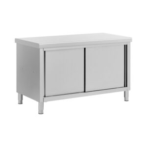 Rozsdamentes acél munkapult átadónyílással - ECO - 140 x 70 cm - 500 kg - Royal Catering