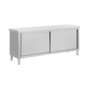 Rozsdamentes acél munkapult átadónyílással - ECO - 200 x 60 cm - 500 kg - Royal Catering