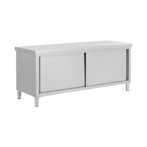 Rozsdamentes acél munkapult átadónyílással - ECO - 200 x 70 cm - 500 kg - Royal Catering
