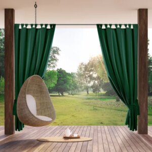 Sötétzöld vízálló kültéri függöny pergola számára Szélesség: 155 cm | Hossz: 260 cm