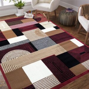 Szőnyeg ALFA geometrikus mintával - piros Szélesség: 80 cm | Hossz: 150 cm
