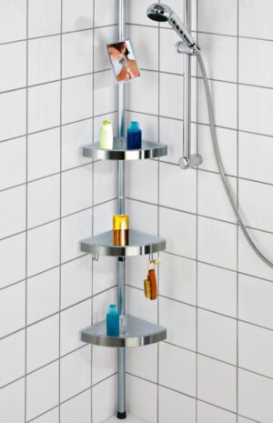 Teleszkópos Sarokpolc Fürdőszobába Rozsdamentes Acél/Matt 70-260X20X20 Cm