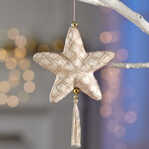 Textil Díszítés &Quot;Star&Quot; Krém Ø 15 Cm