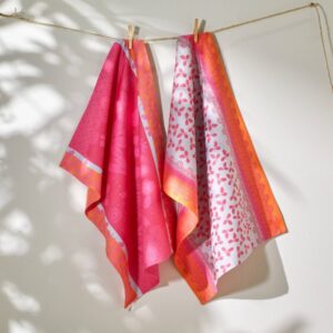 2 Darabos Szett Jacquard Kéztörlő Nyári Kerti Mintával