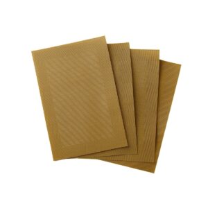 4 Darabos Készlet Fonott Vinil Terítékből Curry