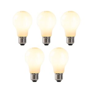 5 db tompítható E27 LED lámpa opálüveg 7W 806 lm 2200K