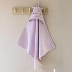 Baba Törölköző Kapucnival Unicorn Lila