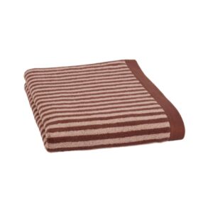 Csíkos Frottírtörülköző 500G/M2 Piros/Fehér Törölköző 50X100 Cm