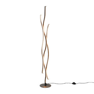 Design vloerlamp zwart met zilver incl. LED dimbaar - Blaze