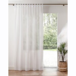 Egyszínű Voile Függöny Hurkokkal Fehér 140X145 Cm