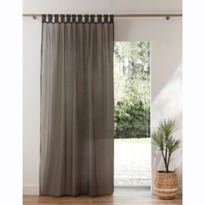 Egyszínű Voile Függöny Hurkokkal Szürke 300X240 Cm