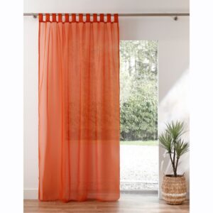 Egyszínű Voile Függöny Hurkokkal Terrakotta 140X145 Cm