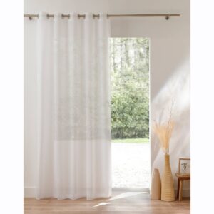 Egyszínű Voile Zsanér Fém Fűzőlyukakkal Díszítve Fehér 300X240 Cm