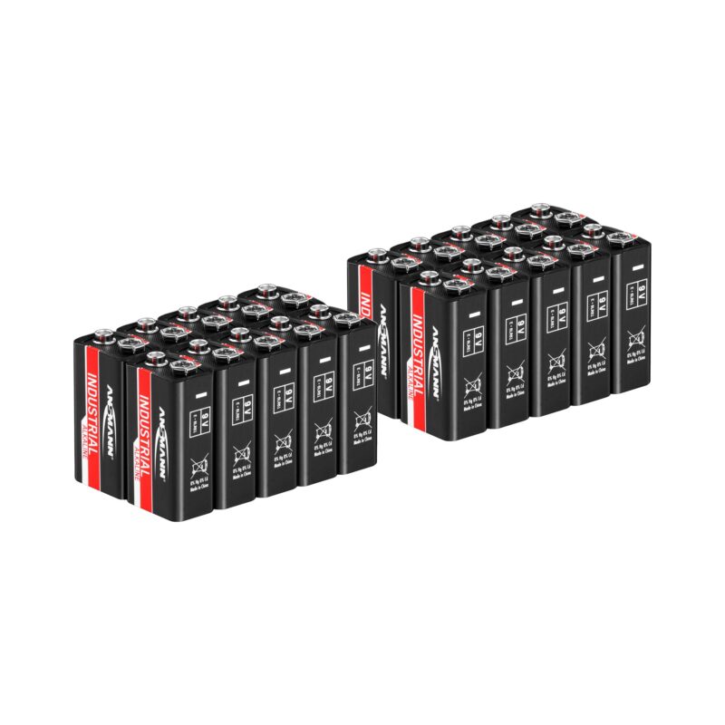 Gazdaságos Készlet 20 X Blokk Elem 6Lr61 - Ansmann Industrial Alkáli Elemek - 9 V