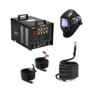 Hegesztő Készlet Alu Hegesztő - 200 A - 230 V - Impulzus - Pedállal + Hegesztő Sisak – Carbonic – Professional Series | Stamos Germany