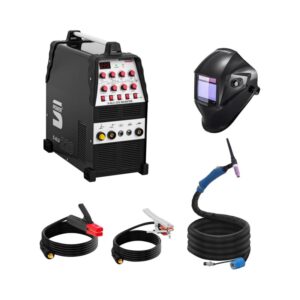 Hegesztő Készlet Alumínium Hegesztő - 220 A - 230 V - Impulzus - 2/4 Ütem + Hegesztő Sisak – Carbonic – Professional Series | Stamos Germany