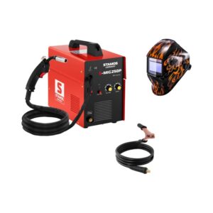Hegesztő Készlet Mig / Mag Hegesztőgép - 250 A - 230 V - Hordozható + Hegesztő Sisak - Firestarter 500 - Advanced Series | Stamos Germany