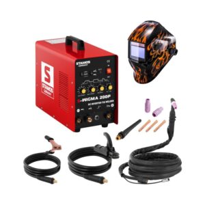 Hegesztő Készlet Tig Hegesztő - 200 A - 230 V - Impulzus + Hegesztő Sisak - Firestarter 500 - Advanced Series | Stamos Germany