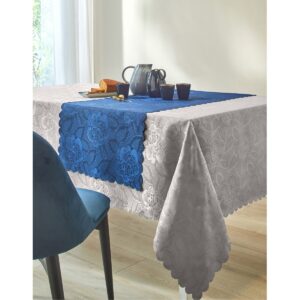 Jacquard Terítő Virágmotívummal Gyöngyházszürke 150X150 Cm